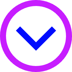 Tailless Line Arrow Down Circle Icon from Sharp Neon Set