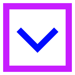 Tailless Line Arrow Down Square Icon from Sharp Neon Set