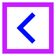 Tailless Line Arrow Left Square Icon from Sharp Neon Set