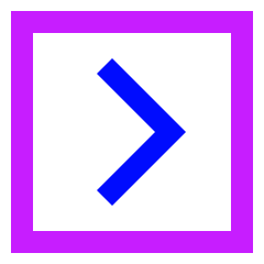 Tailless Line Arrow Right Square Icon from Sharp Neon Set