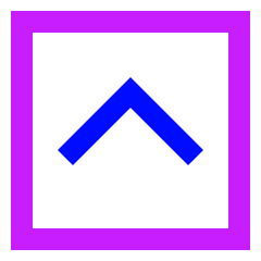 Tailless Line Arrow Up Square Icon from Sharp Neon Set