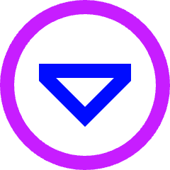 Tailless Triangle Arrow Down Circle Icon from Sharp Neon Set