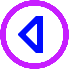 Tailless Triangle Arrow Left Circle Icon from Sharp Neon Set
