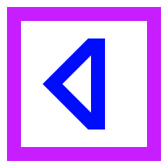 Tailless Triangle Arrow Left Square Icon from Sharp Neon Set