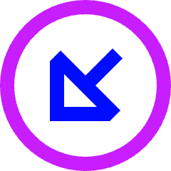 Triangle Arrow Diagonal Bottom Left Circle Icon from Sharp Neon Set