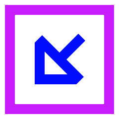 Triangle Arrow Diagonal Bottom Left Square Icon from Sharp Neon Set