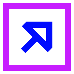 Triangle Arrow Diagonal Top Right Square Icon from Sharp Neon Set