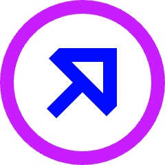 Triangle Arrow Diagonal Upper Right Circle Icon from Sharp Neon Set