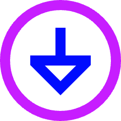 Triangle Arrow Down Circle 1 Icon from Sharp Neon Set
