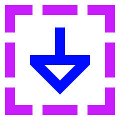 Triangle Arrow Down Dashed Square Icon from Sharp Neon Set