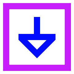 Triangle Arrow Down Square Icon from Sharp Neon Set