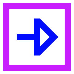 Triangle Arrow Right Square Icon from Sharp Neon Set