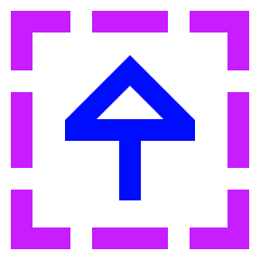 Triangle Arrow Up Dashed Square Icon from Sharp Neon Set