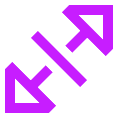 Triangle Arrow Expand Diagonal 3 Icon from Sharp Neon Set