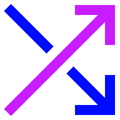 Line Arrow Crossover Right Icon from Sharp Neon Set