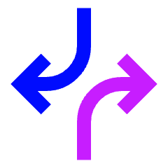 Line Arrow Dodge 1 Icon from Sharp Neon Set