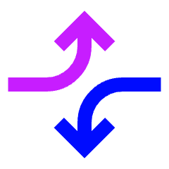 Line Arrow Dodge 4 Icon from Sharp Neon Set