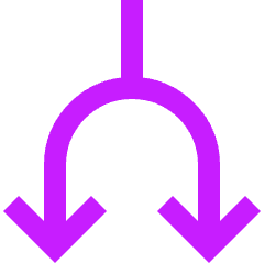 Line Arrow Split Down 1 Icon from Sharp Neon Set
