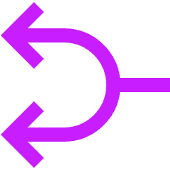 Line Arrow Split Left 1 Icon from Sharp Neon Set