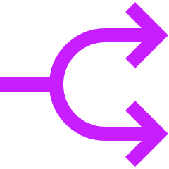 Line Arrow Split Right 1 Icon from Sharp Neon Set