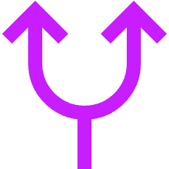 Line Arrow Split Up 1 Icon from Sharp Neon Set