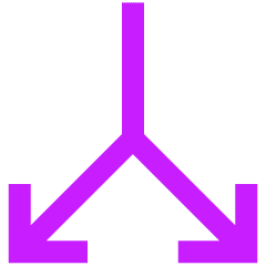 Line Arrow Split Vertical Down 2 Icon from Sharp Neon Set