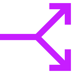Line Arrow Split Vertical Right 2 Icon from Sharp Neon Set