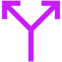 Line Arrow Split Vertical Up 2 Icon from Sharp Neon Set