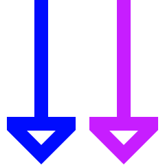 Double Triangle Arrow Down Icon from Sharp Neon Set