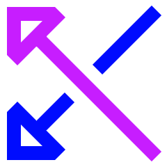Triangle Arrow Crossover Left Icon from Sharp Neon Set