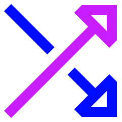 Triangle Arrow Crossover Right Icon from Sharp Neon Set