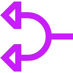 Triangle Arrow Split Left 1 Icon from Sharp Neon Set