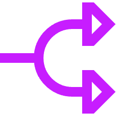 Triangle Arrow Split Right 1 Icon from Sharp Neon Set