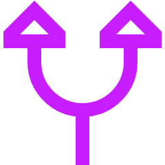 Triangle Arrow Split Up 1 Icon from Sharp Neon Set