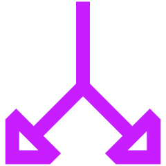 Triangle Arrow Split Vertical Down 2 Icon from Sharp Neon Set
