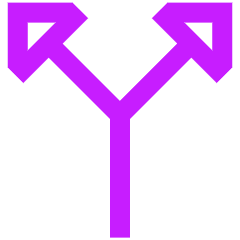Triangle Arrow Split Vertical Up 2 Icon from Sharp Neon Set