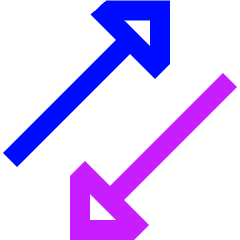 Triangle Arrow Transfer Diagonal 3 Icon from Sharp Neon Set