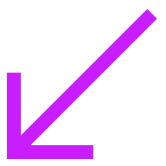 Diagonal Line Arrow Bottom Left Icon from Sharp Neon Set