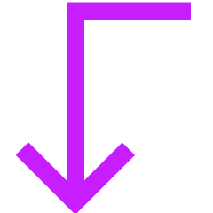 Line Arrow Bend Left Down Icon from Sharp Neon Set