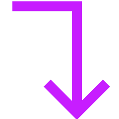 Line Arrow Bend Right Down Icon from Sharp Neon Set