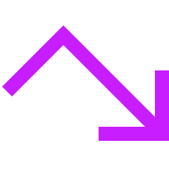 Line Arrow Bounce Down Right Icon from Sharp Neon Set