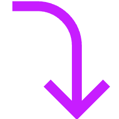 Line Arrow Curve Right Down Icon from Sharp Neon Set