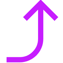 Line Arrow Curve Right Up Icon from Sharp Neon Set