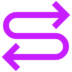 Line Arrow Curvy Both Direction 4 Icon from Sharp Neon Set