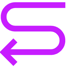 Line Arrow Curvy Left Down Icon from Sharp Neon Set