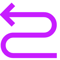 Line Arrow Curvy Left Up Icon from Sharp Neon Set