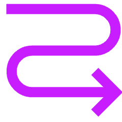 Line Arrow Curvy Right Down Icon from Sharp Neon Set