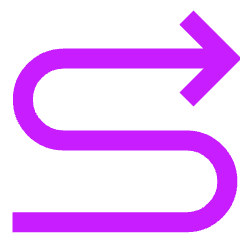 Line Arrow Curvy Right Up Icon from Sharp Neon Set