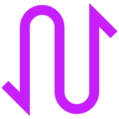 Line Arrow Curvy Up Down 1 Icon from Sharp Neon Set