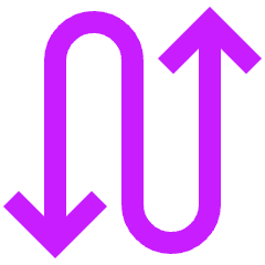 Line Arrow Curvy Up Down 3 Icon from Sharp Neon Set